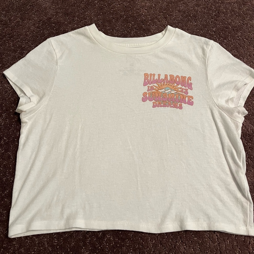 Billabong Cream Tee with Pink and Orange Graphic